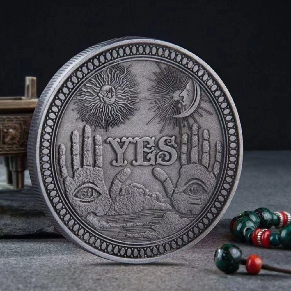 Yes/No Decision Coin Prediction All Seeing Eye or Death Angel Silver Medal